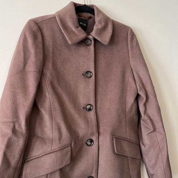 New RW&Co Classic Wool Fitted Preppy Coat in Deep Taupe - Picture 8 of 15